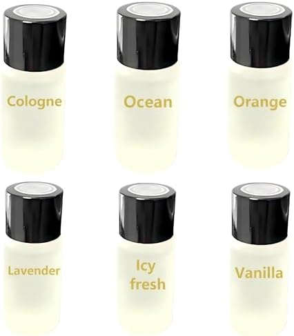 Car Air Freshener Refills – Set of 6 (10 ml each), Universal Fit for Air Vent Smart Car Fresheners, Refreshing and Pleasant Scent (Cologne+Ocean+Orange+Lavender+Icy fresh+Vanilla) by IQQI