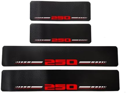 Car Door Sill Protectors for Ford F-250 F250 Super Duty（RED, Fit for F250） | Thick Carbon Fiber Door Sill Scuff Plate Cover， Anti-Scratch Door Entry Guard，Car Door Decoration ，Cover Scratches - Image 5