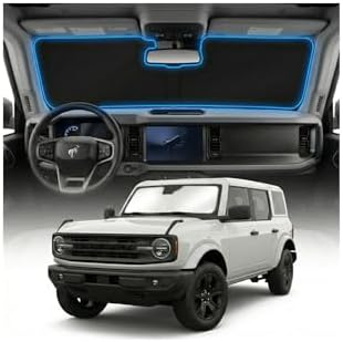 for Ford Bronco Sun Shade Windshield Cover - Custom Fit Bronco Accessories 2021-2024 2025 Sunshade Foldable UV Protection & Heat Shield Sun Visor Accessories by Unknown