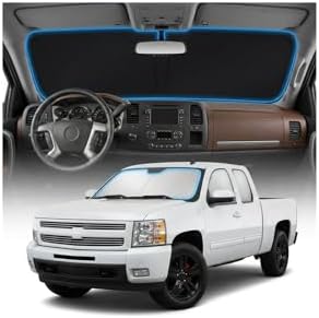for Chevy Silverado 1500 Sun Shade Windshield Cover - Custom Fit Silverado 1500 Accessories 2007-2013 Sunshade Foldable UV Protection & Heat Shield Sun Visor Accessories by Unknown
