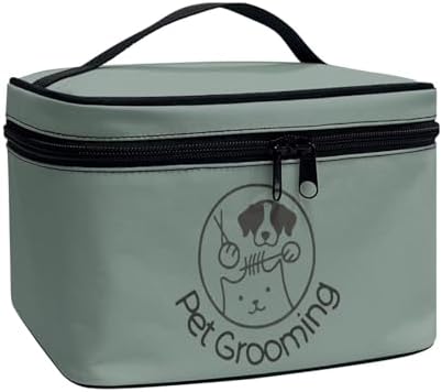 Green Travel Makeup Bag for Women Large Capacity Cosmetic Case for Women Portable Makeup Organizer with Brush Holders for Vacation Trip Daily by Unknown