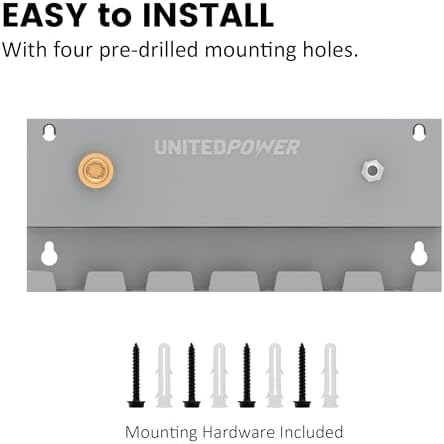 UNITEDPOWER Pressure Washer Gun Holder，Wall Mount Foam Cannon Holder，Tool Storage Rack for Pressure Washer Wand/Nozzle Tips, Car Wash Accessories Organizer, Silver - Image 6
