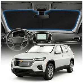 for Chevy Traverse 2018-2025 Sun Shade Windshield Cover - Custom Fit Traverse Accessories 2018-2024 2025 Sunshade Foldable UV Protection & Heat Shield Sun Visor Accessories by Unknown