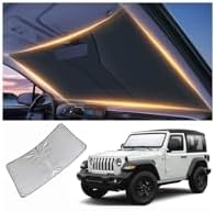 Windshield Sun Shade for Jeep Wrangler Rubicon Sahara Gladiator TJ JK JKU 2 & 4 Door Front Window Shades Cover for 1986-2025 Rubicon Windshield Sun Visor Protector Car Accessories by LZYYQX