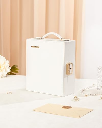 Enthralite Portable Travel Jewelry Case: Jewelry Box with Lock and Mirror | Quality PU Leather & Velvet Lined Jewelry Organizer - Large Capacity for Ring Earring Large Necklaces - Birthday Gift for Her - Image 2