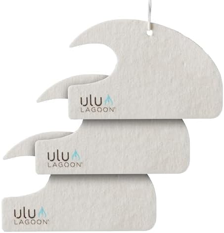 ulu Lagoon Hanging Car Air Freshener | Tropical Beach Coconut Surf Wax Scent Mini Wave | Long Lasting Car Freshener, Closet and Beyond | Made In USA | 3 Pack (White) by uluLAGOON