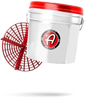 Adam's Polishes Wash Bucket (3.5 Gallon Bucket + Grit Guard) - Car Detailing Tool for Car Washing & Garage Storage | Stores Car Wash Soap, Foam Cannon, Foam Gun, Microfiber Towels & More by AdamsPolishes