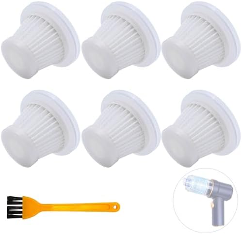 6-Pack LT-117C HEPA Filter Replacement: ONLY for KMM LT-117C Handheld Car Vacuum Cleaner (Blue Body) by HIHEPA
