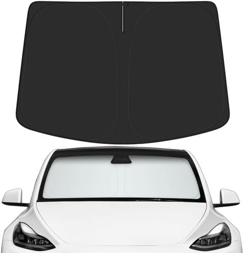 Car Windshield Sun Shade for Tesla 2016-2026 Model Y Juniper Accessories (OEM Design) Reflective Foldable Heat Insulation Sunshade for Ultimate Protection by Unknown