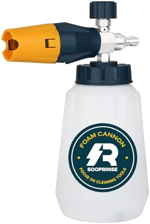 Sooprinse Foam Cannon with 1/4 Inch Quick Connector, Heavy Duty Car Foam Blaster Wide Neck Adjustable Snow Foam Lance for Pressure Washer, 1 Liter by Sooprinse