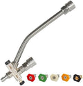 Hourleey Foam Cannon Dual-Connector Accessory, Pressure Washer Double Tip Attachment for Soap Cannon with 5 Power Washer Sprayer Nozzles, 1/4" Quick Connect, 4000 PSI by Hourleey