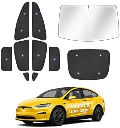 KUST Car Window Shades for Tesla Model X 2016-2020 Windshield Sun Shade Side Window Cover UV Block Privacy Protection Accessories for Camping Blackout Rear Back Full Set 10PCS by KUST