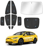 KUST Car Window Shades for Tesla Model X 2016-2020 Windshield Sun Shade Side Window Cover UV Block Privacy Protection Accessories for Camping Blackout Rear Back Full Set 10PCS by KUST