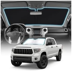for Toyota Tundra Sun Shade Windshield Cover - Custom Fit Tundra Accessories 2007-2021 Sunshade Foldable UV Protection & Heat Shield Sun Visor Accessories by Unknown
