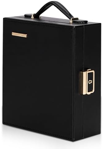 Enthralite Portable Travel Jewelry Case: Jewelry Box with Lock and Mirror | Quality PU Leather & Velvet Lined Jewelry Organizer - Large Capacity for Ring Earring Large Necklaces - Birthday Gift for Her - Image 2