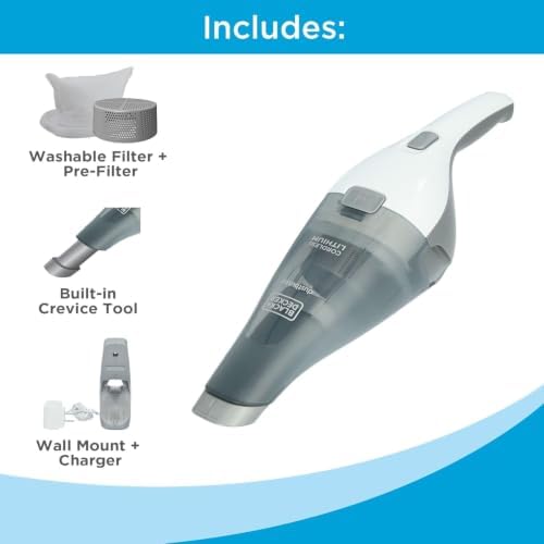 BLACK+DECKER dustbuster Cordless Handheld Vacuum, Portable Car Vacuum Cordless Rechargeable, Wall Mount, Strong Suction QuickClean (HNVC215B10) - Image 2