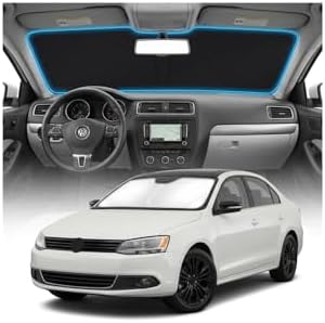 for VW Jetta Sun Shade Windshield Cover - Custom Fit Jetta Accessories 2011-2018 Sunshade Foldable UV Protection & Heat Shield Sun Visor Accessories by Unknown