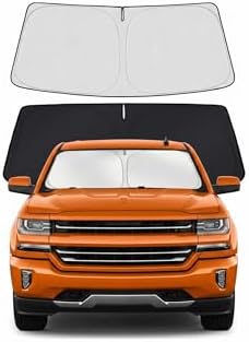 Car Sun Shade for 2014-2018 Chevrolet/Chevy Silverado 1500 Accessories Windshield Sunshade Cover Front Window Shade Custom Fit Silverado 1500 Sun Visor Protector Foldable Blocks UV Rays by Unknown