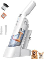 Aspiron Cordless Handheld Vacuum, 24KPA Powerful Car Vacuum, 2-Speed, 2 Charging Methods, Wireless Charger, Ergonomic Handle, Portable Rechargeable Vacuum Cleaner for Car, Home, Ivory by aspiron
