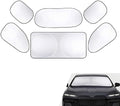 6 PCS Car Windshield Sunshades, Reflective Sun & Heat Insulation Shield Kit, Double-Sided Full Blackout Privacy Protection Cover, Foldable Shade for Most Cars SUVs (Silver) by Unknown