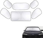 6 PCS Car Windshield Sunshades, Reflective Sun & Heat Insulation Shield Kit, Double-Sided Full Blackout Privacy Protection Cover, Foldable Shade for Most Cars SUVs (Silver) by Unknown