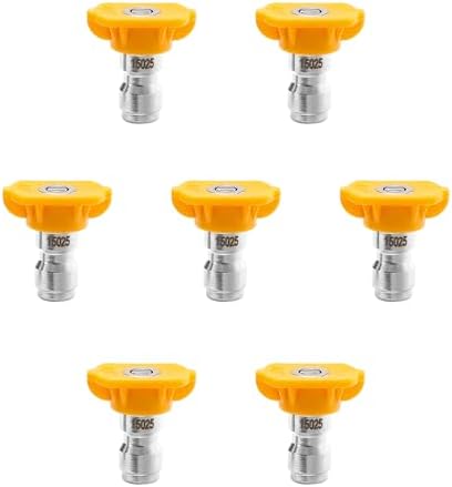 15° Yellow Pressure Washer Nozzle Tips for Cleaning Cars, Driveways by TasuoX
