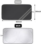 Front Windshield Sun Shade Fit for Dodge Charger Challenger Durango Journey Universal Fit to All Dodge Cars Foldable Sun Visor Protector Custom Fit Dodge Window Sunhade (Black Gray) - Image 6
