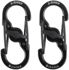 Nite Ize S-Biner MicroLock Stainless Steel - S-Biner with Locking Dual Sided Gates - Keep Keys Secure with Carabiner Key Holder - Black (2 Pack) - Image 6