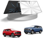 KUST Windshield Sun Shade Umbrella for 【2015-2020 Chevrolet Chevy Suburban/Tahoe, GMC Yukon XL, Yukon Denali XL】 | Custom Fit Titanium Silver Windshield Sunshade | with Bendable Handle | Blocks Heat by KUST