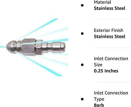MIZORLIE Pressure Washer Sewer Jetter Nozzle Stainless Steel,1/4''Connector - Image 7