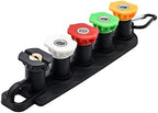 Pressure Washer Tips, Set of 5 Pressure Washer Nozzle Tips with Nozzle Holder, 1/4 Inch Quick Connect Power Washer Tips, 4000 PSI, Multiple Degrees Rinse Kit, Pressure Washer Accessories by MARSTEK