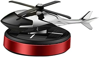 Helicopter Solar Rotating Air Freshener, Al Alloy Car & Home Décor|Red by NICEADA