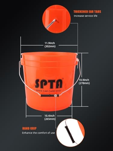 SPTA 29Pcs Car Wash Bucket Set, 15L Scratch Free Detailing Bucket with Car Wash Filter, Wash Mitt Sponge Towels Tire Detailing Brush Set, Exterior Interior Car Detailing Set, Complete Car Care Tools - Image 2
