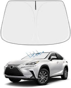 Front Windshield Sun Shade Custom Fit Compatible for NX250 NX350 NX350H 2022-present Sunshade Foldable UV Ray Reflector Sun Visor Protector Accessories Shield Cover Reflective (for NX 2022-present) by akarin