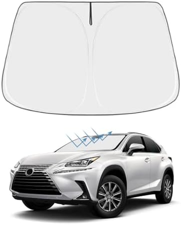 Front Windshield Sun Shade Custom Fit Compatible for NX250 NX350 NX350H 2022-present Sunshade Foldable UV Ray Reflector Sun Visor Protector Accessories Shield Cover Reflective (for NX 2022-present) by akarin
