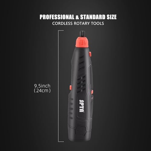 Cordless Rotary Tool, SPTA Powerful Mini Detail Polisher Kit, 36Pcs 12V Li-ion Battery 5,000-25,000 RPM Micro Auto Detailing Car Polisher Polishing Foam Pad Set for Buffing Polishing Sanding Cleaning - Image 3