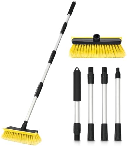 Ordenado 56" Car Wash Brush with Long Handle, Soft Bristle& Rubber Squeegee by Ordenado