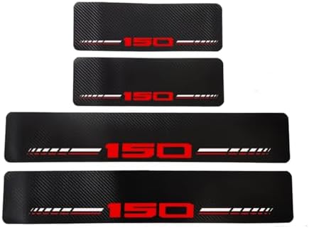 Car Door Sill Protectors Compatible with Ford F-150 2015-2026 Accessories, Thick Carbon Fiber Door Sill Scuff Plate Cover, Anti-Scratch Door Entry Guard Decorative Stickers (RED, Fit for F150) - Image 5