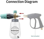 Sooprinse Foam Cannon, Adjustable Snow Foam Lance Transparent Body, Professional Car Foam Blaster with 1/4 Inch Quick Connector, 4000 PSI, 1L - Image 4