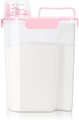 TBMax Airtight Rice Container 10 Lbs, Cereal Dispenser, Pet Cat Dog Food Storage Container, Plastic Kitchen Pantry Food Storage Holder with Cup -Pink by TBMax