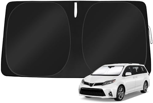 Windshield Sun Shade Custom Fit Toyota Sienna 2011-2020 by TOBNIFFDSunShade
