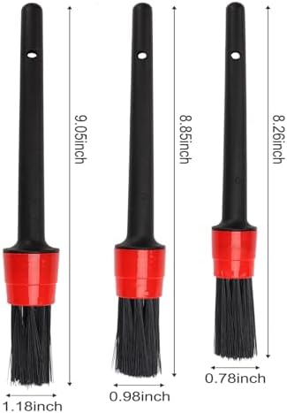 Auto Car Detailing Brush Set Car Interior Cleaning Kit Includes 3 Boar Hair Detail Brush,3 Wire Brush, 3 Air Vent Brush for Cleaning Car Interior Exterior, Dashboard Engines Leather Wheel - Image 3