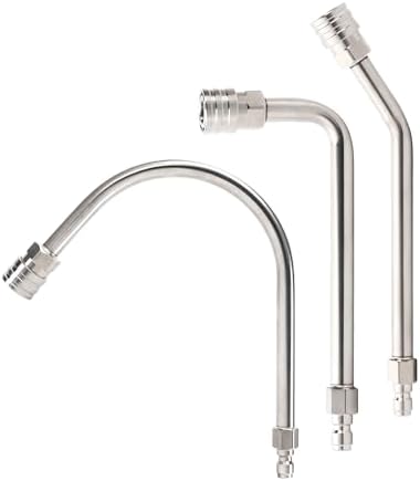 Pressure Washer Extension Wand with Gutter Cleaner Attachment, 30° 90° 120° Curved Rods, 1/4" Quick Connect Power Washer Lance, 4000 PSI by Kytvl