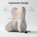 Upgraded Inflatable Travel Pillow, Neck & Lumbar Support Pillow with Memory Foam Core, Removable Washable Cover, Perfect for Airplane Travel, Office Nap, Car Ride, Gift for Family Friends Colleagues - Image 4