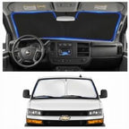 Custom Fit Windshield Sun Shade for Chevy Chevrolet Express 1996-2026 by Unknown