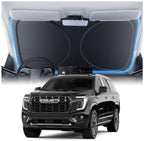 Windshield Sun Shade for GMC Yukon 2000-2026, 100% UV Block & Heat Insulation, Custom Fit Sunshade, Foldable Car Sunshade with Storage Bag, Summer Car Accessory by Amadaw