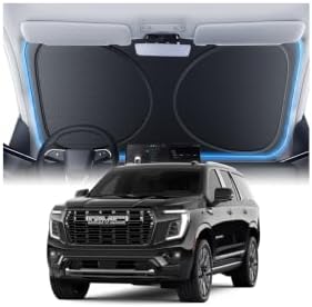 Windshield Sun Shade for GMC Yukon 2000-2026, 100% UV Block & Heat Insulation, Custom Fit Sunshade, Foldable Car Sunshade with Storage Bag, Summer Car Accessory by Amadaw