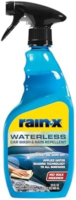 Rain-X 620143 Waterless Car Wash and Rain Repellent, 23 fl. oz. Rinseless Cleaner Spray for a Spot Free Finish, Perfect for Quick and Easy Detailing. Premium No Rinse for on the go Washing by Rain-X