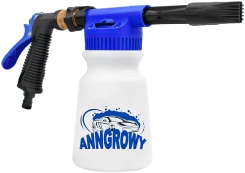 anngrowy Car Wash Foam Gun Soap Car Wash Foam Cannon for Garden Hose Foam Sprayer Car Wash Soap Foam Gun Hose Foam Cannon Blaster Hose Foam Cannon Gun Quick Connector to Any Garden Hose (Blue) by anngrowy