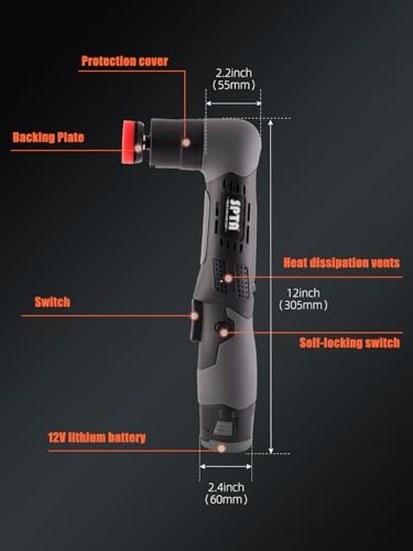 SPTA Cordless Mini Polisher, 12V Cordless Multi Polisher, Micro Cordless Scratches Killer Car Polisher RO/DA Mini Auto Machine Sets With Polishing Pad And Wool Pads for polishing, Sanding and Cleaning - Image 2